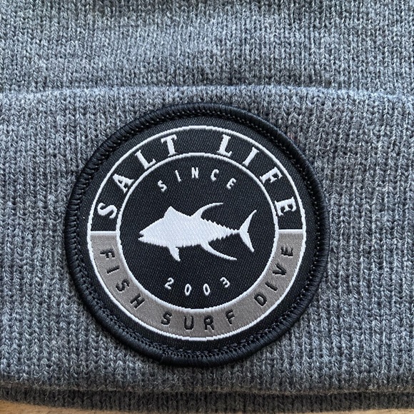 New Mens Salt life Beanie gray - Picture 2 of 4